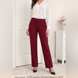 New York & Company Burgundy Straight-Leg Pants – Size 8
